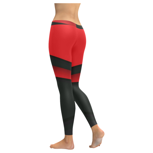 Black and Red 1 Low Rise Leggings (Invisible Stitch) (Model L05) – kdb  solution
