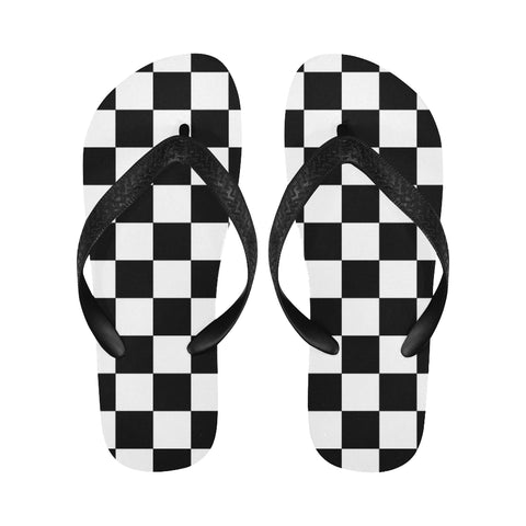 Checkered Pattern-august Flip Flops for Men/Women (Model 040) - kdb solution