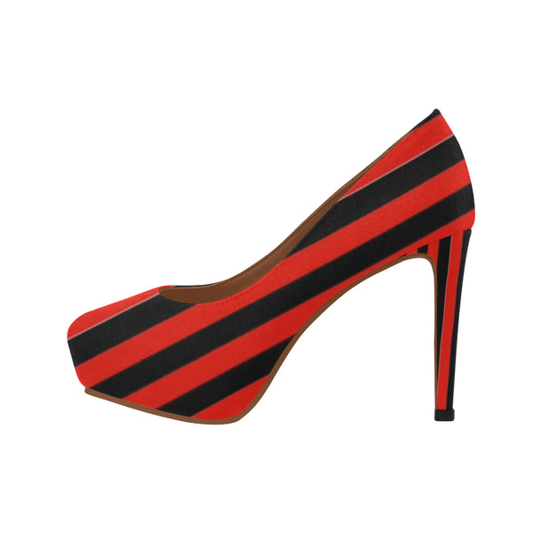 Red and black Women's High Heels (Model 044)