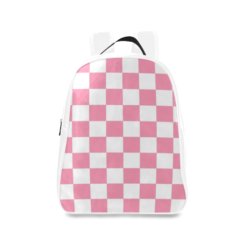 Pink and White Checkered School Backpack/Large (Model 1601) – kdb