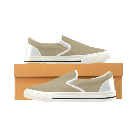 Khaki Colour Men's Slip-on Canvas Shoes (Model 019) - kdb solution