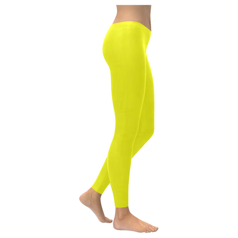 Bright Yellow Low Rise Leggings (Invisible Stitch) (Model L05) - kdb solution