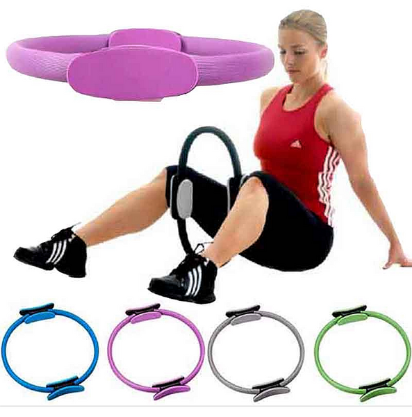 Dual Grip Pilates Yoga Wheel Gymnastic Ring Gym Workout Back Training Tool Home Slimming - kdb solution