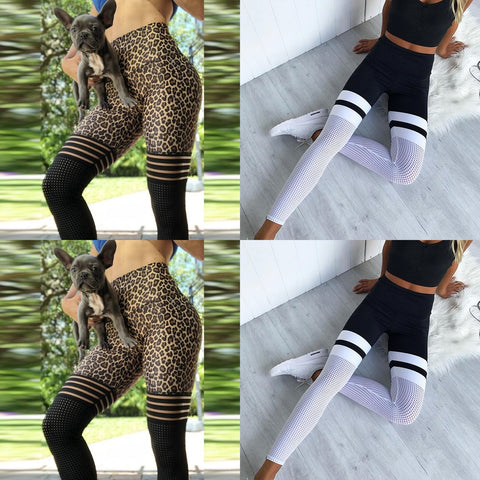 Women's Solid Color/leopard print Patchwork Pants - kdb solution