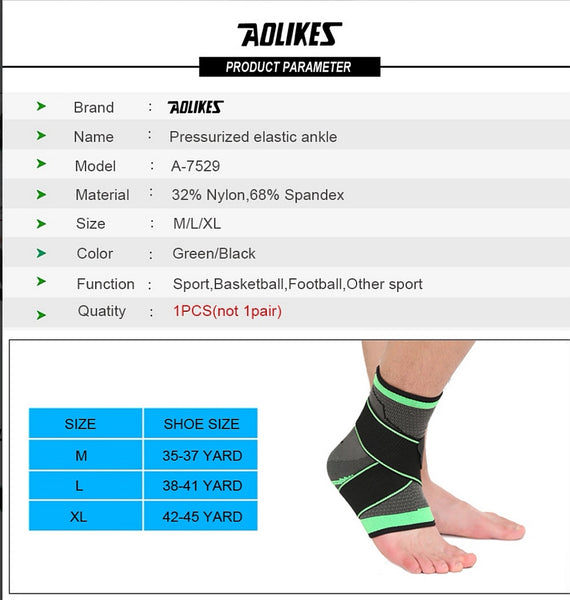 AOLIKES 1PCS 3D Weaving Elastic Nylon Ankle Support Brace Yoga Badminton Basketball Football Taekwondo Fitness Heel Protector - kdb solution