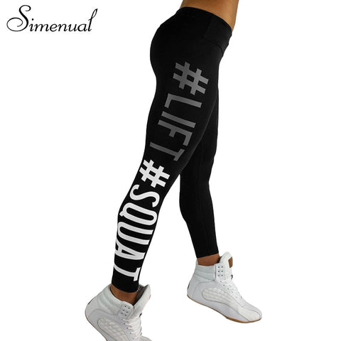 Women leggings fitness letter print athleisure slim legging - kdb solution