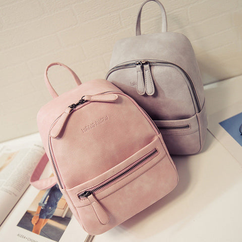 New Fashion PU Leather Mini Candy Colour Backpack - kdb solution