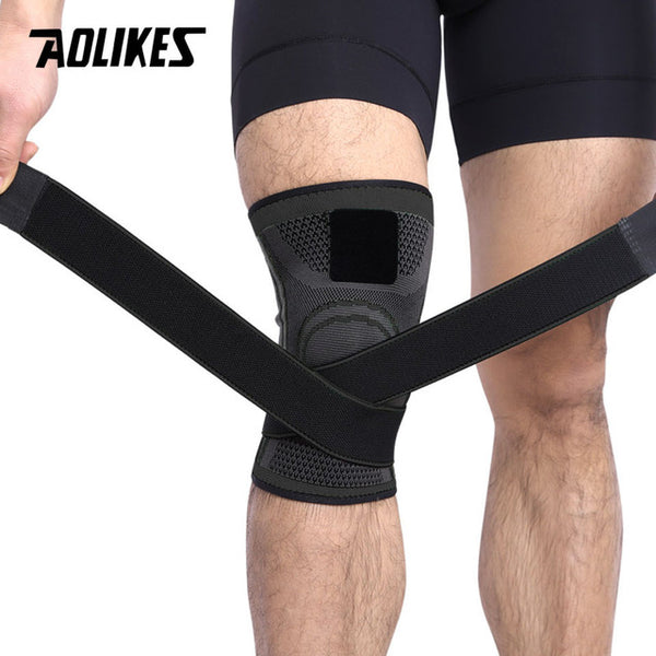 AOLIKES 1PCS 2019 Knee Support Professional Protective Sports Knee Pad Breathable Bandage Knee Brace Basketball Tennis Cycling - kdb solution