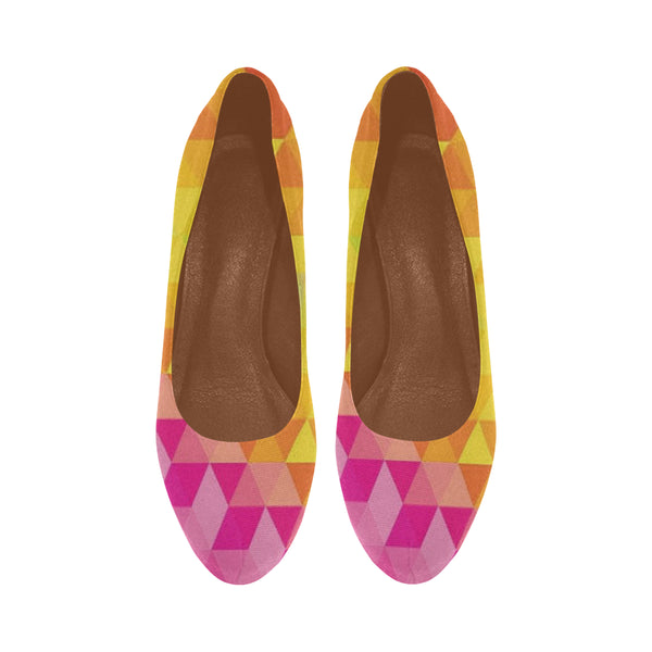 Dominique 3D Yellow and Pink Women's High Heels (Model 044) - kdb solution