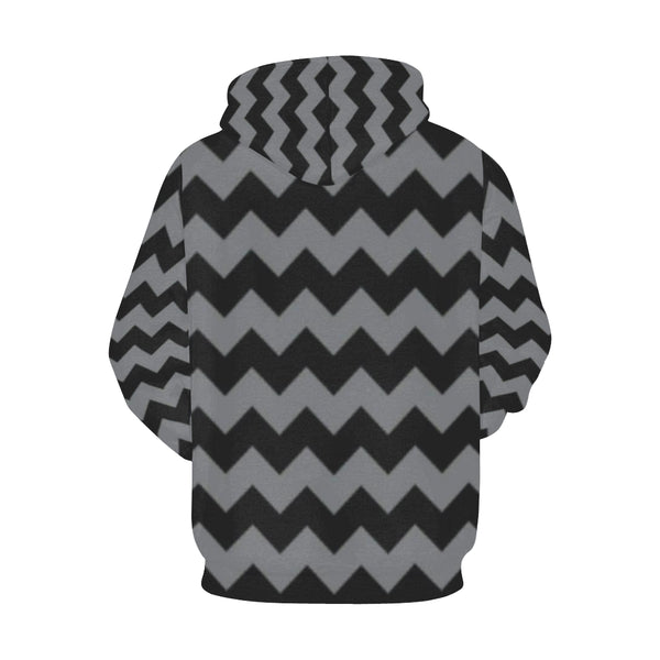 Black and Grey All Over Print Hoodie for Men (USA Size) (Model H13) - kdb solution