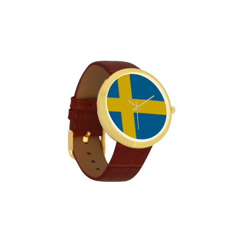 Sweden Women's Golden Leather Strap Watch(Model 212) - kdb solution