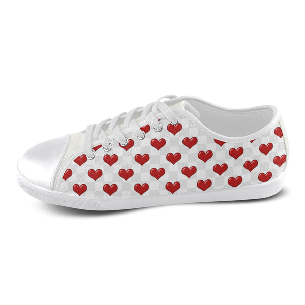 Red Hearts Women's Canvas Shoes (Model 016) - kdb solution