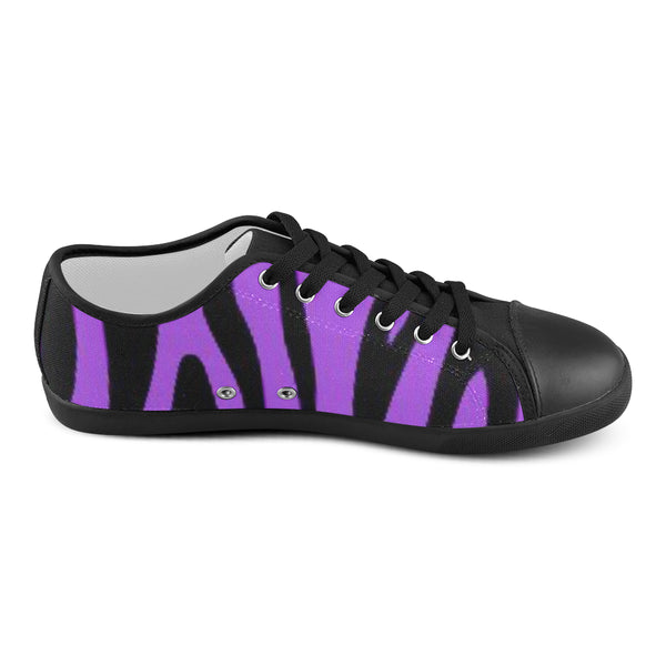 Women's Purple and Black Canvas Shoe &#039;s - kdb solution