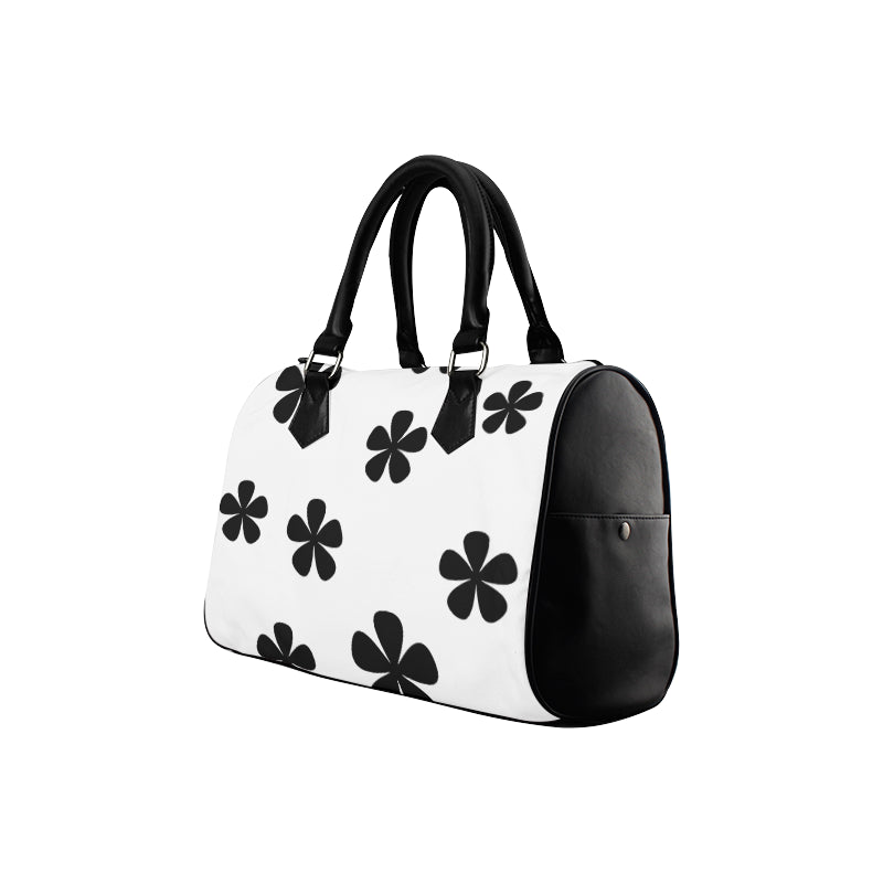 black and white pattern Boston Handbag (Model 1621) - kdb solution