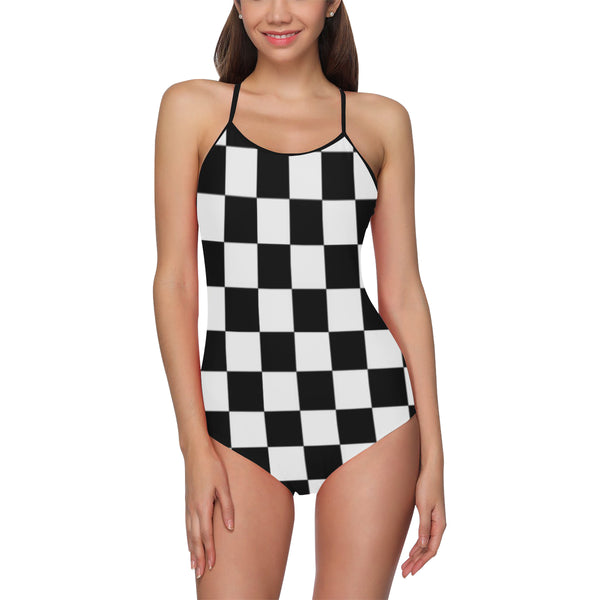 Checkered One Piece Swimsuit ( Model S05) - kdb solution