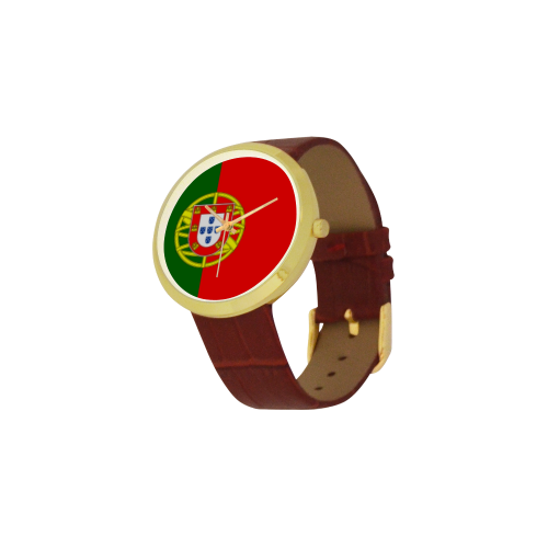 Portugal Women's Golden Leather Strap Watch(Model 212) - kdb solution