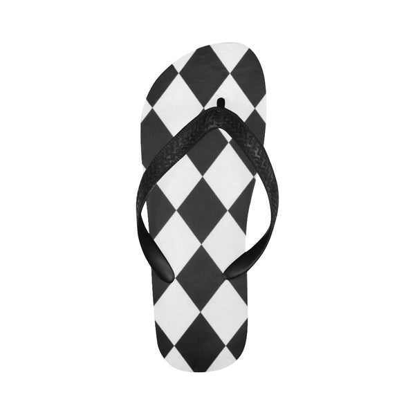 White and black diamonds Flip Flops for Men/Women (Model 040) - kdb solution