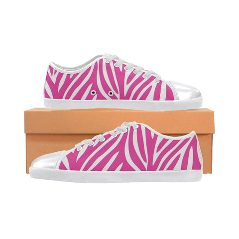 Women's Pink Zebra Print Canvas Shoe &#039;s - kdb solution