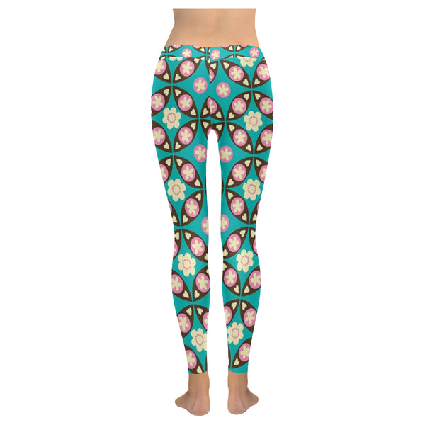 Flower Pattern Low Rise Leggings (Invisible Stitch) (Model L05) - kdb solution