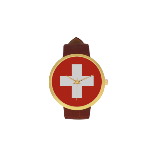 Switzerland Women's Golden Leather Strap Watch(Model 212) - kdb solution