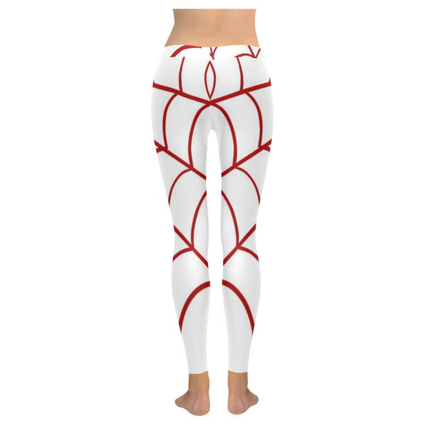 Red and White Spider Web Low Rise Leggings XXS-XXXXXL - kdb solution
