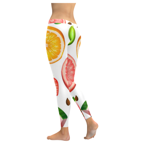 Oranges and Fruits Low Rise Leggings (Invisible Stitch) (Model L05) - kdb solution