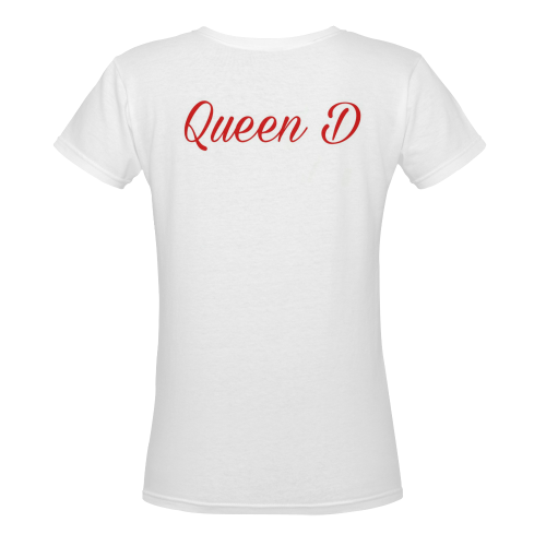 Queen D Women's Deep V-neck T-shirt (Model T19) - kdb solution