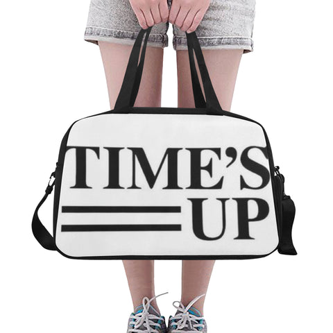 Times up white and black Weekend Travel Bag (Model 1671) - kdb solution