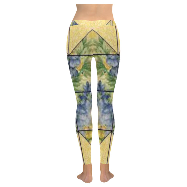 Yellow Patterned Low Rise Leggings (Invisible Stitch) (Model L05) XXS-XXXXXL - kdb solution