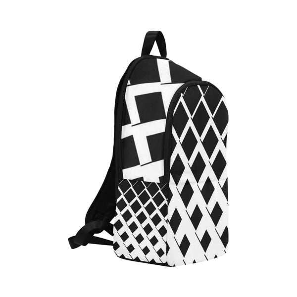 Black and White Diamond Fabric Backpack for Adult (Model 1659) - kdb solution