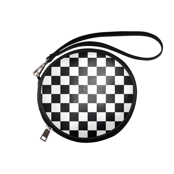 Checkered Pattern Round Makeup Bag (Model 1625) - kdb solution