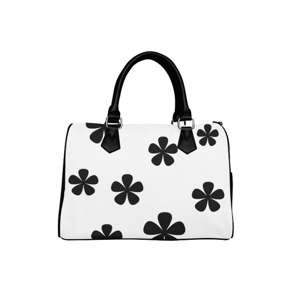 black and white pattern Boston Handbag (Model 1621) - kdb solution