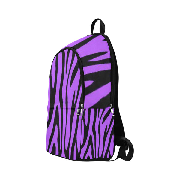 Purple and Black Fabric Backpack for Adult (Model 1659) - kdb solution