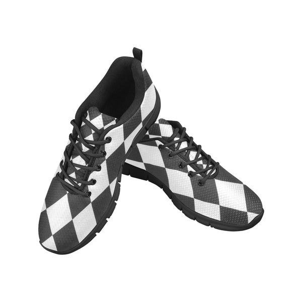 White and Black Diamonds Women's Breathable Running Shoes (Model 055) - kdb solution