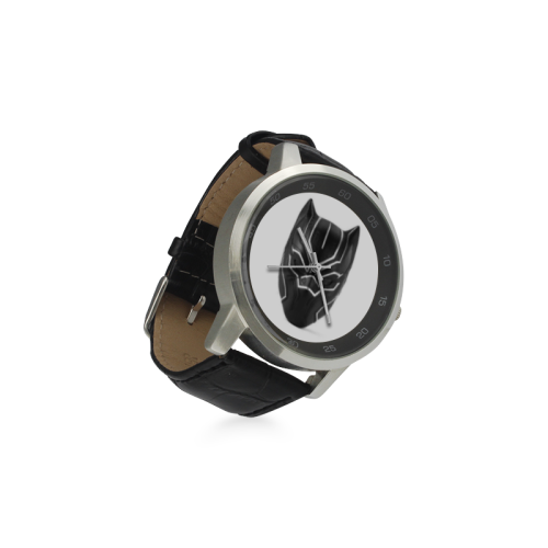 Black Panther Unisex Stainless Steel Leather Strap Watch(Model 202) - kdb solution
