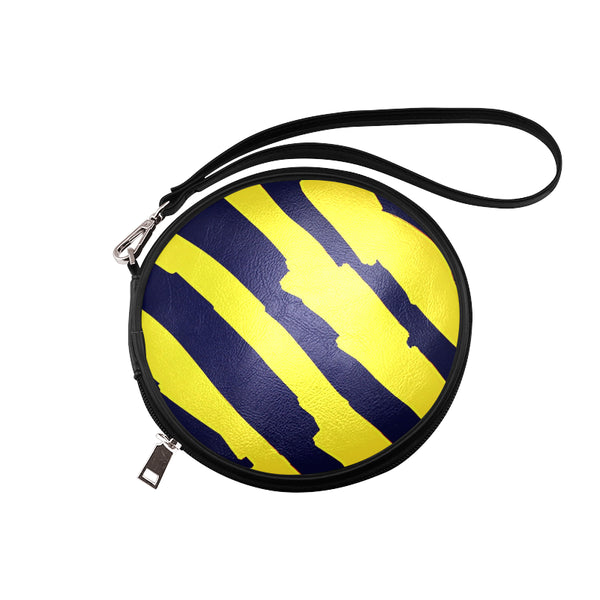 Black and Yellow Round Makeup Bag (Model 1625) - kdb solution