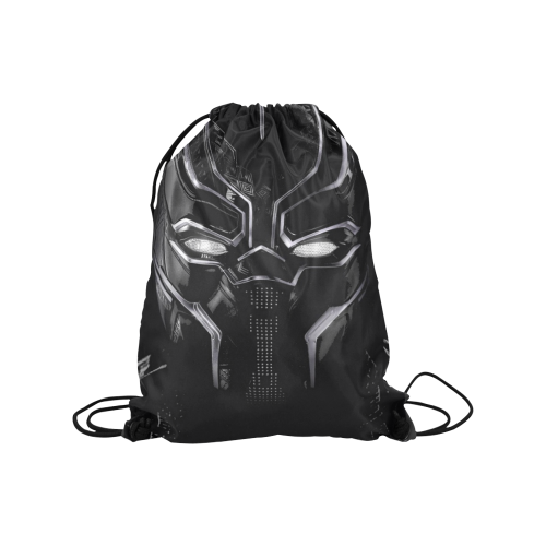 Black Panther Mask Medium Drawstring Bag Model 1604 (Twin Sides) 13.8"(W) * 18.1"(H) - kdb solution