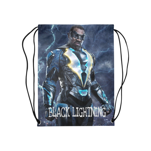 Black Lightning Medium Drawstring Bag Model 1604 (Twin Sides) 13.8"(W) * 18.1"(H) - kdb solution