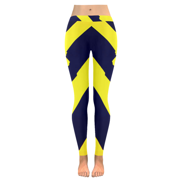 Black and Yellow Low Rise Leggings (Invisible Stitch) (Model L05) - kdb solution