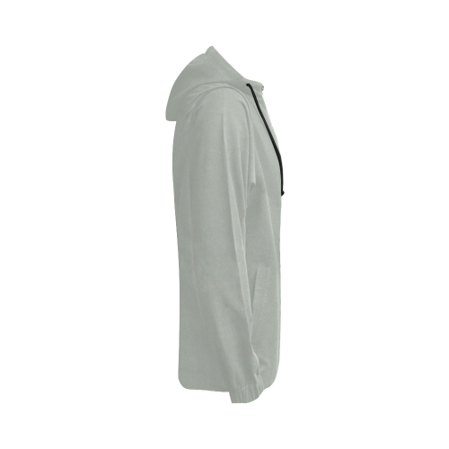 KDB Light Grey All Over Print Full Zip Hoodie for Women (Model H14) - kdb solution