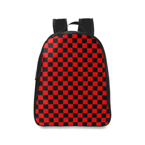 Red and Black Checkered School Backpack/Large (Model 1601) - kdb solution