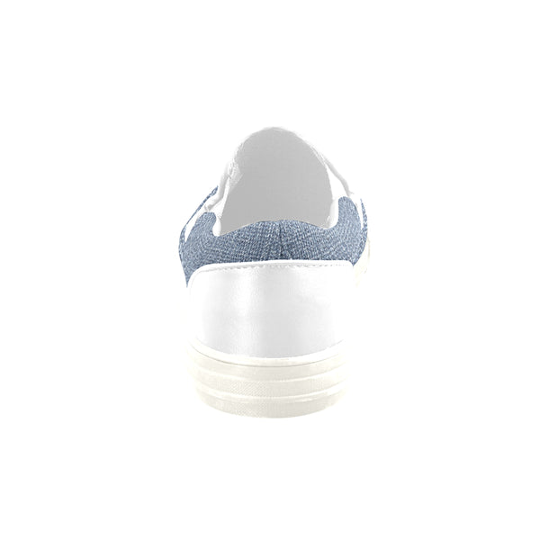 Blue Denim Men's Slip-on Canvas Shoes (Model 019) - kdb solution