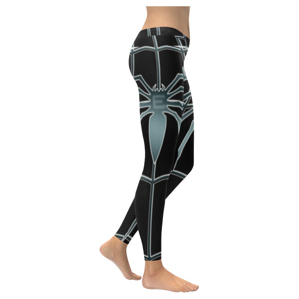 Black and Grey Spider Web Low Rise Leggings available in XXS-XXXXXL - kdb solution