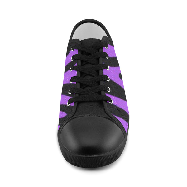 Women's Purple and Black Canvas Shoe &#039;s - kdb solution