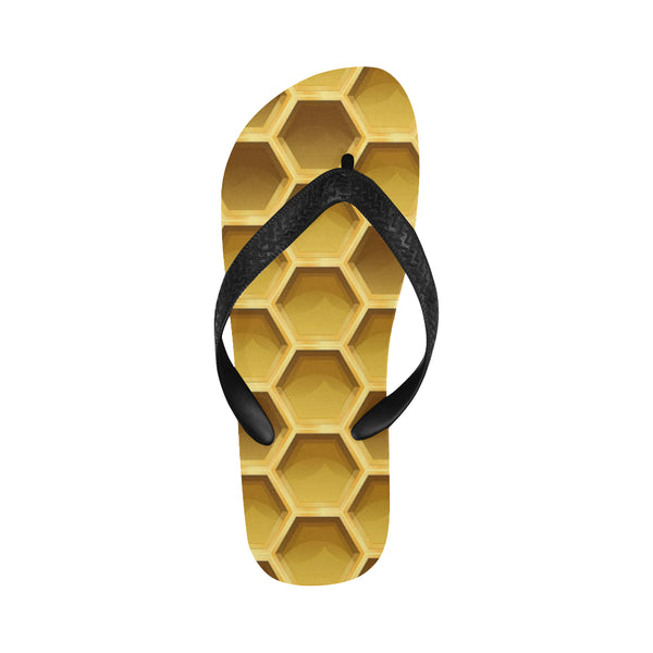 Gold honeycomb Flip Flops for Men/Women (Model 040) - kdb solution