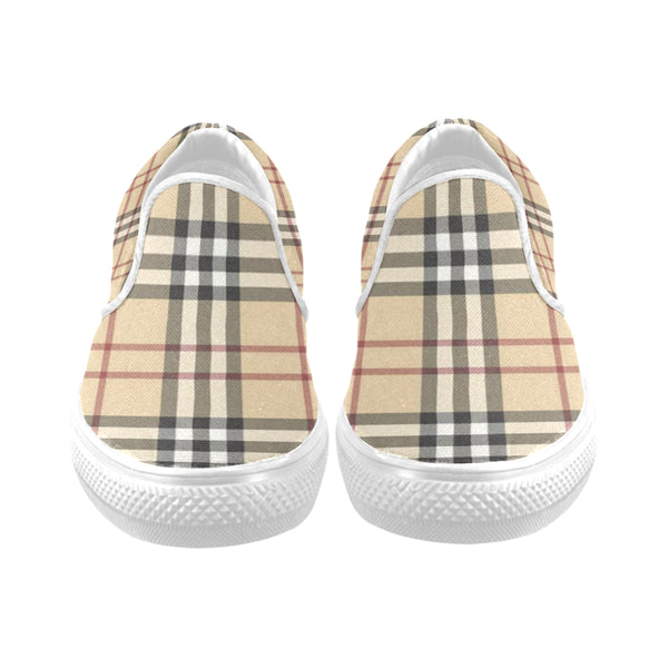 Women's Burberry Pattern Slip-on Canvas Shoes&#039;s - kdb solution