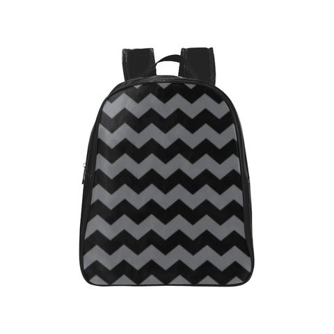 Black and Grey School Backpack (Model 1601)(Medium) - kdb solution