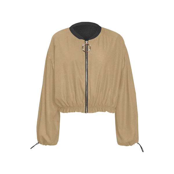 Khaki Cropped Chiffon Jacket for Women (Model H30) - kdb solution
