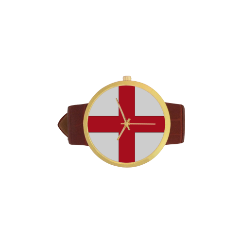 England Women's Golden Leather Strap Watch(Model 212) - kdb solution