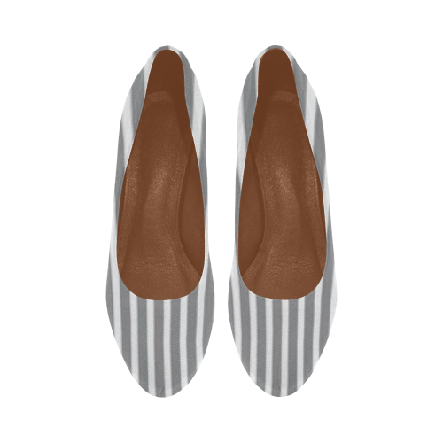 Grey Stripes Women's High Heels (Model 044) - kdb solution